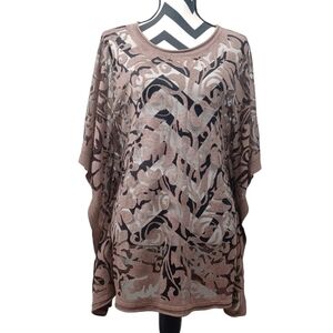 Soft Surroundings Floral Sheer Lace Feminine S/M Poncho Style Blouse